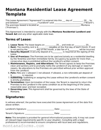 Attorney-Approved Residential Lease Agreement Template for the State of Montana