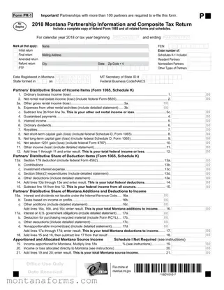 Fillable Montana Pr 1 Template in PDF