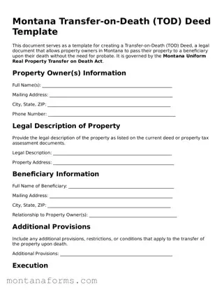 Attorney-Approved Transfer-on-Death Deed Template for the State of Montana
